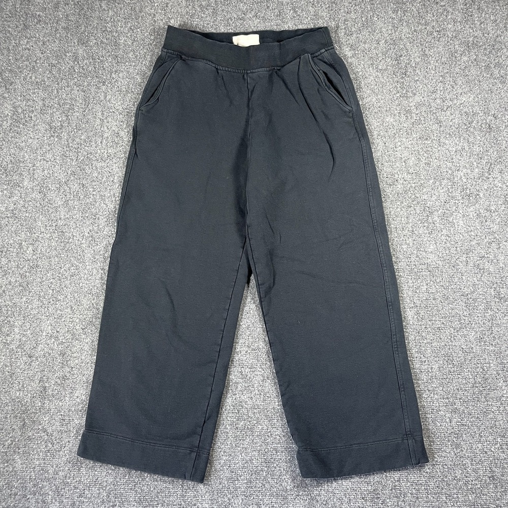 Everlane Sweatpants Women Small Black Wide Leg Organic Cotton Pull On Lounge